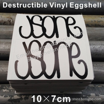 2013 Hot Sale Strong Adhesive Destructible Vinyl Eggshell Sticker From Shenzhen Manufacturer 